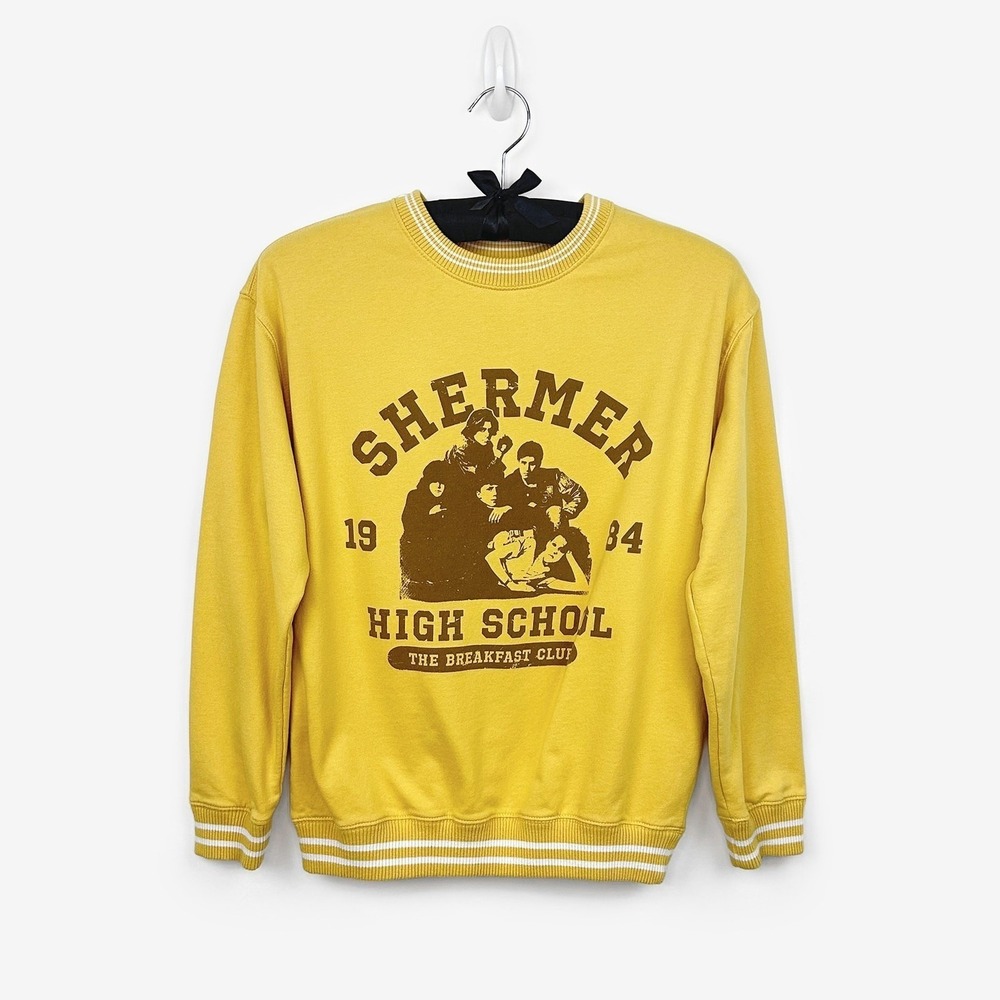 The Breakfast Club Shermer High School Sweatshirt Size S Yellow Cotton Blend
